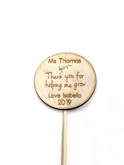 Personalised 'Thank you Teacher' plant spike